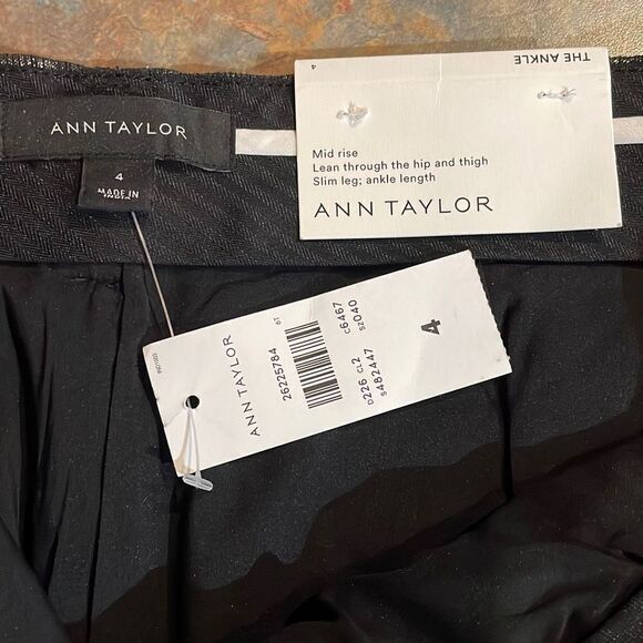 Ann Taylor The Ankle Sz 4 Gold Shimmer Pants - Picture 4 of 5